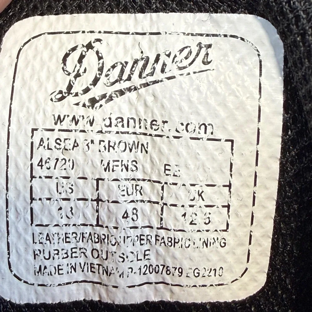 Danner Alsea 8 Hunting Boots Mens 13 EE Brown GORE-TEX 46720 Waterproof Rugged